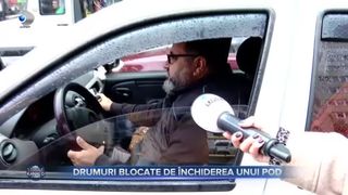 VIDEO - Drumuri blocate de &icirc;nchiderea unui pod. Șoferii au stat la coadă ore &icirc;n șir