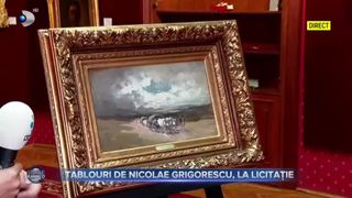 VIDEO - Tablouri de Nicolae Grigorescu, la licitație. Prețul lucrării „Convoi de care cu boi, pe înserat” începe de la 40.000 de euro