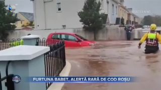 VIDEO- Furtuna Babet, alertă rară de cod roșu. Marea Britanie se inundă