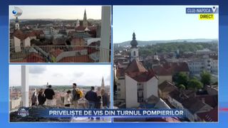 VIDEO - Cluj-Napoca se poate m&acirc;ndri cu Turnul Pompierilor. Acesta oferă imagini spectaculoase deasupra orașului