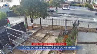 VIDEO - La un pas de tragedie. O copilă de 5 ani a fost lovită de mașină sub ochii mamei