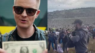 VIDEO- Un influencer ceh a aruncat din elicopter un milion de dolari. Peste 3.500 de oameni s-au &icirc;ngrămădit să ia bancnotele de pe păm&acirc;nt: &bdquo;A plouat cu bani!&rdquo;
