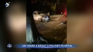 VIDEO-  O urmărire ca &icirc;n filme &icirc;ntre două autospeciale de poliție și un t&acirc;năr. Deznodăm&acirc;ntul: 2 polițiști au ajuns la spital