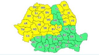 Regiunile afectate de codul galben de v&acirc;nt