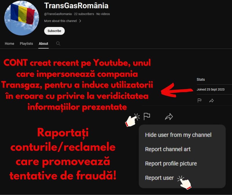 Conturi false pe Youtube