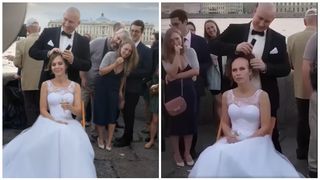 VIDEO. Mireasa a fost tunsă zero de mire chiar &icirc;n timpul nunții. Care a fost motivul?