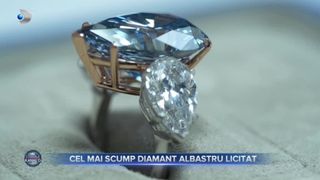 VIDEO - Bleu Royal, cel mai scump diamant albastru licitat. Bijuteria este scoasă la vânzare cu suma de 35 de milioane de dolari