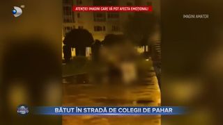 VIDEO - Un bărbat din T&acirc;rgu Jiu a fost bătut &icirc;n stradă de colegii de pahar