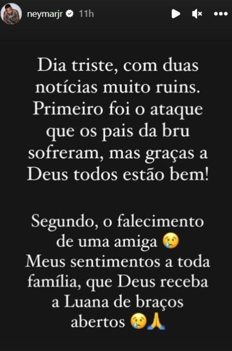 Clipe de coșmar pentru Neymar. Hoții înarmați au vrut să-i răpească fetița și pe mama acesteia. Părinții Brunei Biancardi au fost legați și amenințați cu moartea