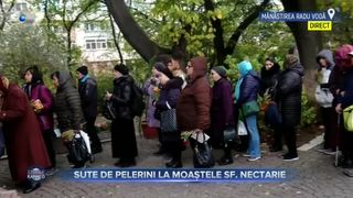 VIDEO - Sute de pelerini la moaștele Sfântul Nectarie. Creștenii au venit să se roage pentru sănătate și pace