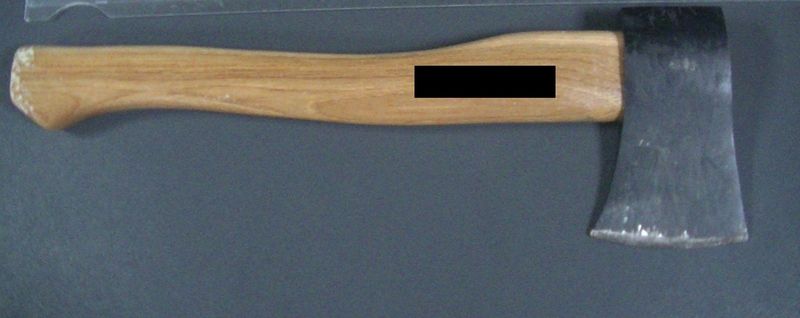 Prins cu toporișca în parc