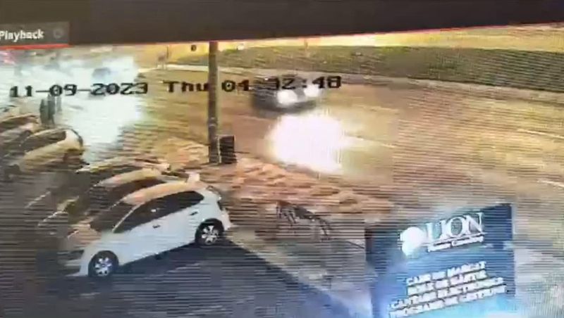 Incidentul, surprins pe camerele de supraveghere