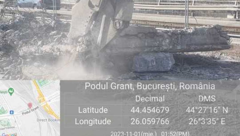 Nori de praf formați în urma lucrărilor la Podul Grant