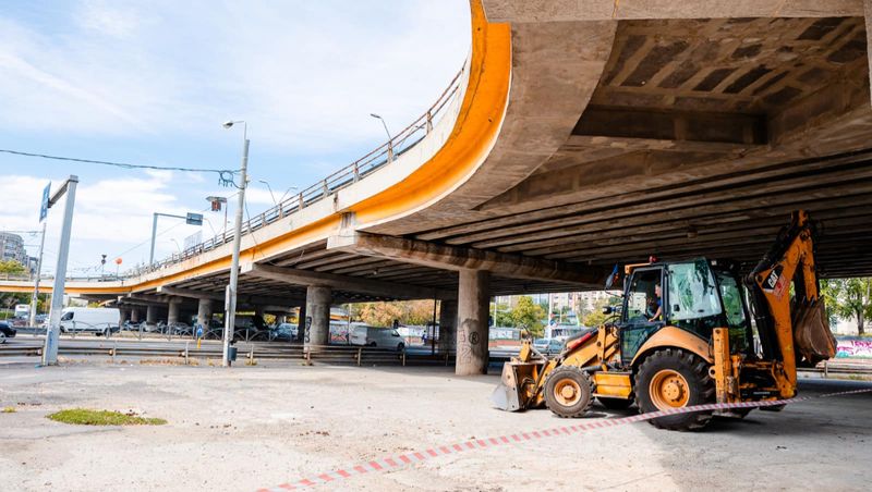 Lucrări la Podul Grant