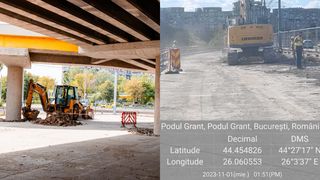 Podul Grant, sub controlul Gărzii de Mediu. Amendă de 15.000 de lei din cauza norilor de praf formați