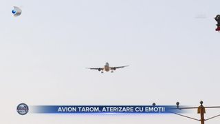 VIDEO - Avion Tarom, aterizare cu emoții. Cursa București-Budapesta a avut o &icirc;nt&acirc;rziere de 30 de minute, după ce anvelopa aeronavei a avut pană
