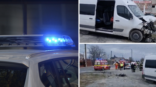 Accident grav &icirc;n Techirghiol. Mai multe persoane au fost transportate la spital, după ce un microbuz a fost lovit &icirc;n plin de un autoturism