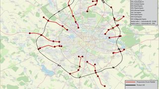 Harta drumuri radiale Autostrada A0