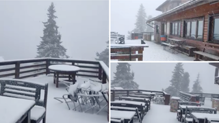 Peisaj de iarnă în masivul Postăvarul. La munte, meteorologii anunță ninsoare abundentă și viscol, în acest weekend