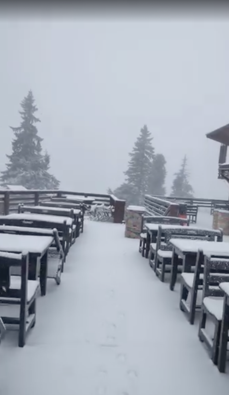 Peisaj de iarnă în masivul Postăvarul. La munte, meteorologii anunță ninsoare abundentă și viscol, în acest weekend