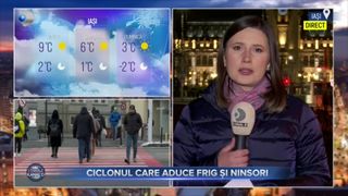 VIDEO - Ninsori și frig aduse de un ciclon din Marea Neagră și de un val de aer rece