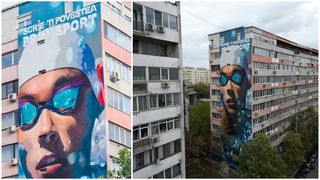 David Popovici, reacție emoționantă după ce și-a văzut chipul pictat pe un bloc din Capitală: ”Iubesc România pentru că este o țară a creativității”