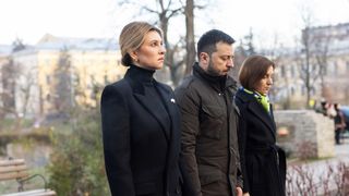 Maia Sandu, la Kiev, alături de Volodimir Zelenski și soția sa, Olena Zelenska