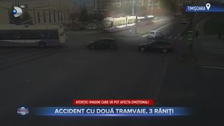 VIDEO - Accident soldat cu 3 răniți la Iași. Două tramvaie au fost implicate