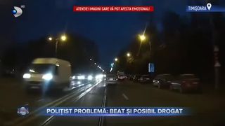 VIDEO - Un polițist local din județul Timiș a fost prins băut și posibil drogat la volan