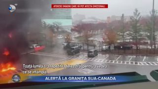 VIDEO - O mașină a explodat la granița dintre SUA și Canada. Doi oameni au murit pe loc