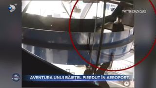 VIDEO - Copil de 3 ani, pe cale să fie pierdut după ce s-a urcat pe banda de bagaje din aeroport