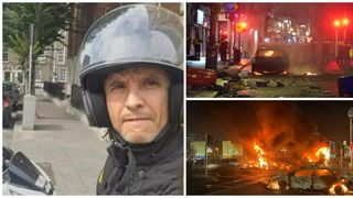 Un motociclist a &icirc;ncercat să apere locuitorii &icirc;n timpul haosului din Dublin, unde au avut loc ciocniri violente. Trei copii sunt &icirc;n stare gravă, după ce au fost &icirc;njunghiați