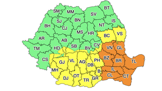 Cod portocaliu de viscol și ninsori &icirc;n weekend