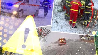 VIDEO. Urgia albă s-a dezlănțuit. Două autocare răsturnate din cauza vremii rele. Efectivele ISU în acțiune. Ce drumuri sunt închise în țară - LISTA