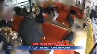 VIDEO- Atacați de invitatul nepoftit. Un bărbat a ajuns la spital
