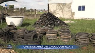 VIDEO- Opere de artă din cauciucuri uzate. Captain America și gorila King Kong au prins viață &icirc;n m&acirc;inile artistului