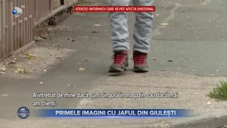 VIDEO - Au apărut primele imagini cu jaful din Giulești. Hoțul a amenințat v&acirc;znătoarele cu un cuțit pentru c&acirc;teva mii de lei și 15 pachete de țigări