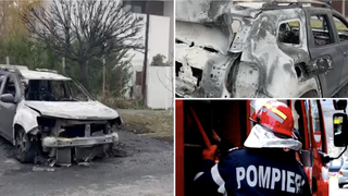 VIDEO-Atac în stil mafiot: Mașina de serviciu a directorului piețelor din Timișoara a fost incendiată în fața casei sale