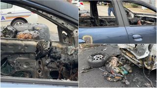 VIDEO - Primele imagini din interiorul mașinii directorului piețelor din Timișoara! Cum arată autoturismul după ce volanul a ars &icirc;n totalitate, iar bordul a fost distrus