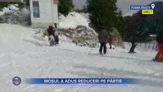 VIDEO- Moșul a adus reduceri pe p&acirc;rtie: prețuri mai mici la cartelele de ski