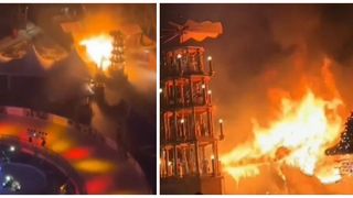 VIDEO: Un incendiu violent a izbucnit la t&acirc;rgul de Crăciun din Berlin. Doi turiști au ajuns la spital