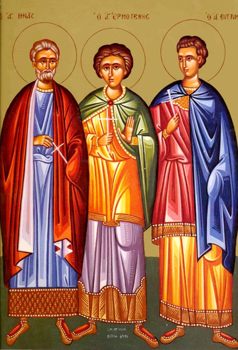 sfintii mucenici mina, erghemon si eugraf