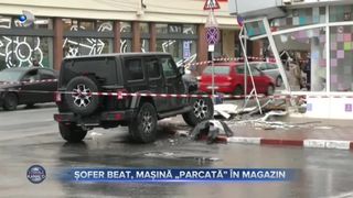 VIDEO - Un șofer beat la volan a reușit să distrugă trei magazine și a lăsat un bloc fără gaz și electricitate &icirc;n T&acirc;rgu Jiu