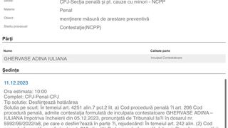 decizie instanta adina ghervase