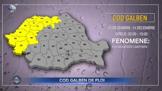 VIDEO- Cod galben de ploi. C&acirc;nd intră &icirc;n vigoare?