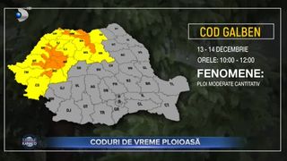VIDEO- Mai multe regiuni din țară se află sub cod galben de ploi