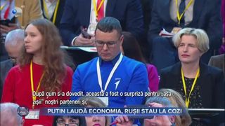 VIDEO - Putin laudă economia, rușii stau la cozi. Liderul Kremlinului a susținut prima sa conferință anuală de la începutul războiului cu Ucraina