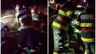 Accident rutier soldat cu două victime &icirc;ncarcerate, &icirc;n Tulcea. Pompierii au intervenit pentru eliminarea unui incendiu
