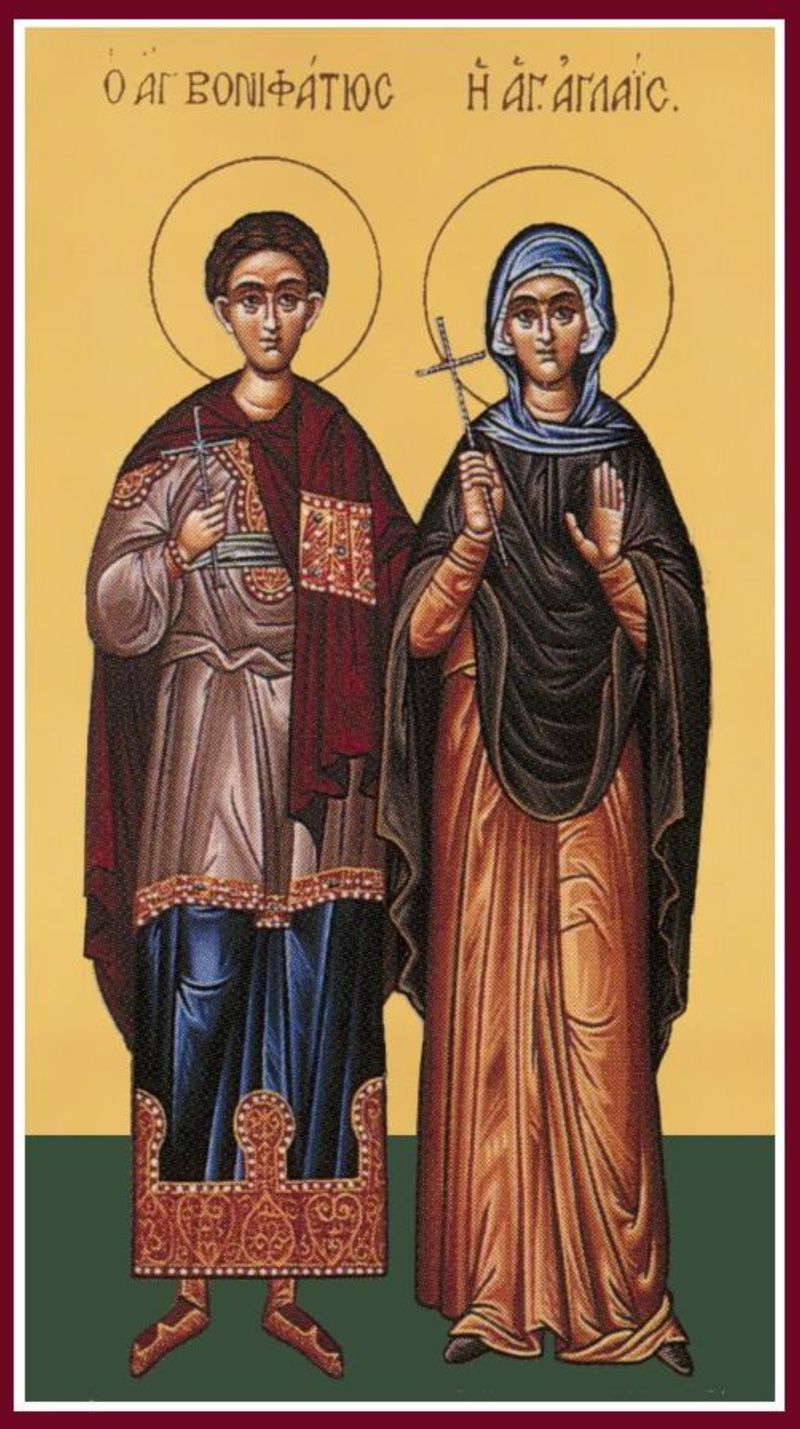 sfantul bonifatie si cuvioasa aglaia in calendarul ortodox 