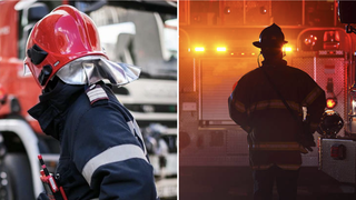 Un camion cu platformă, care transporta șase autoturisme a luat foc &icirc;n mers